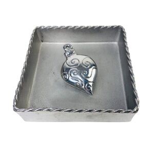 Mariposa Napkin Box Holder Set with Christmas Ornament Weight Figure Centerpiece